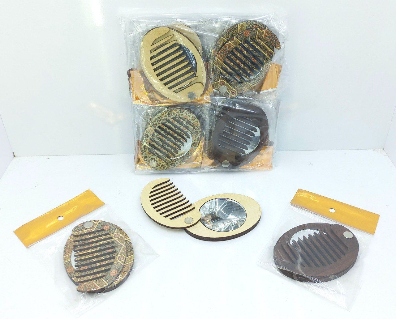 آینه شانه دار پرچی سنتی (عمده)