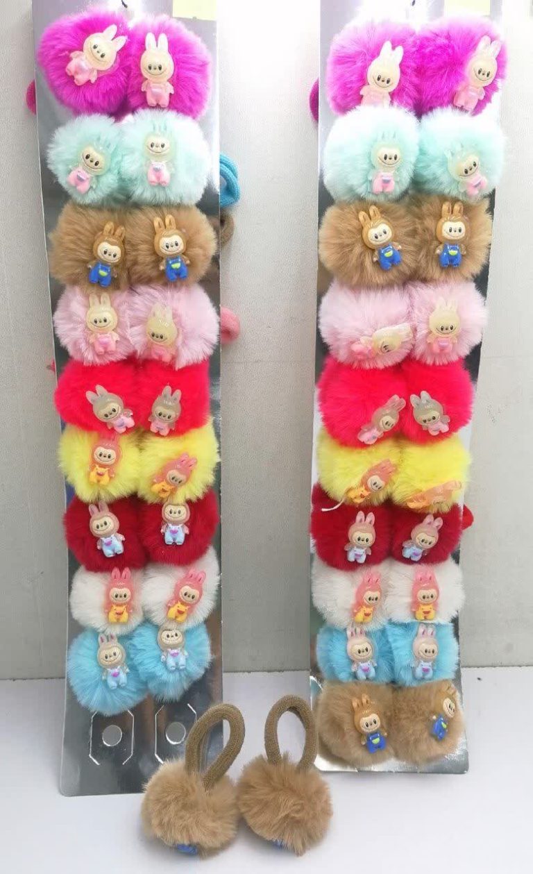 کش مو خز توپی عروسکی (عمده)